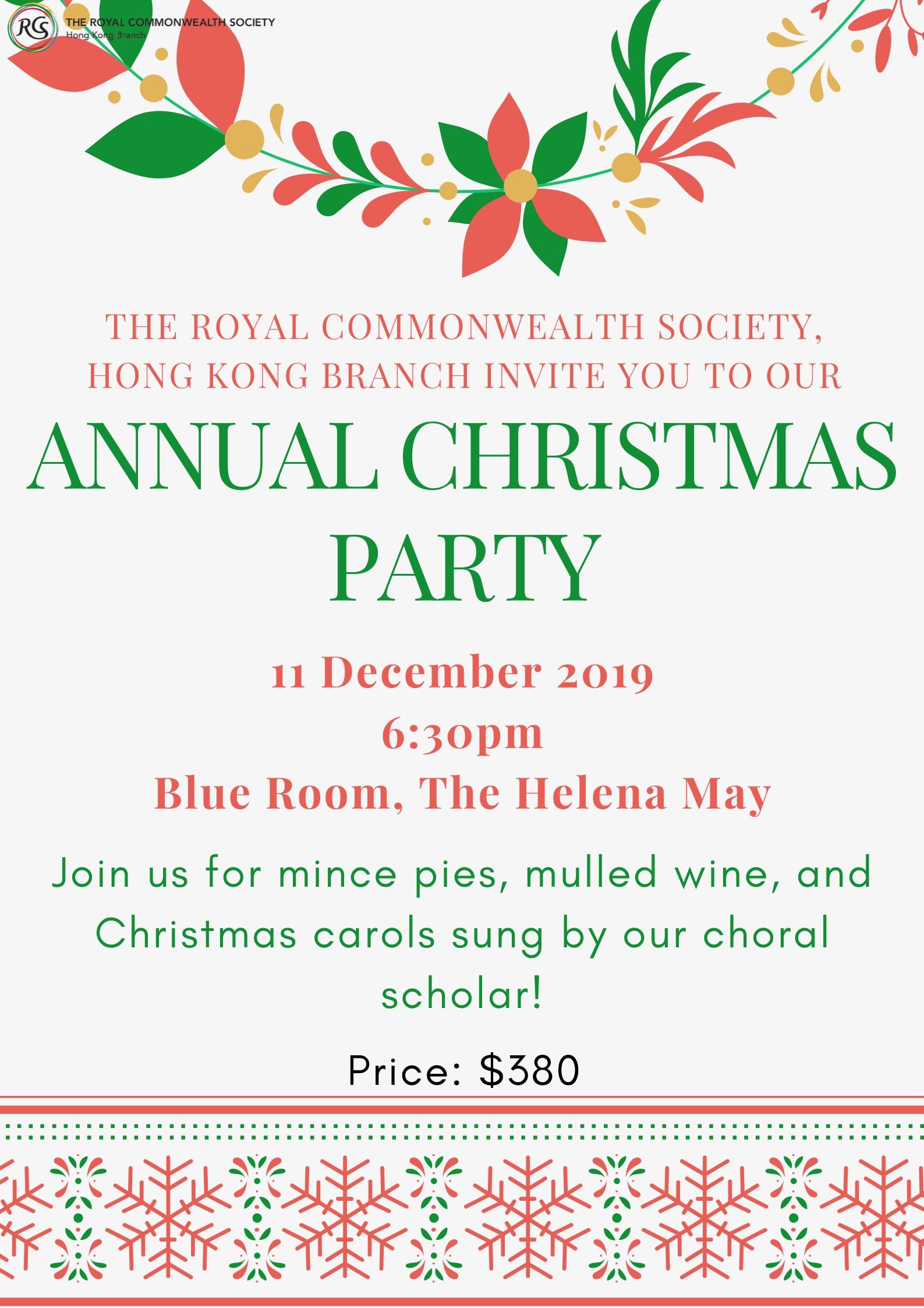 Christmas Party on 11 Dec 2019 | Royal Commonwealth Society in HK